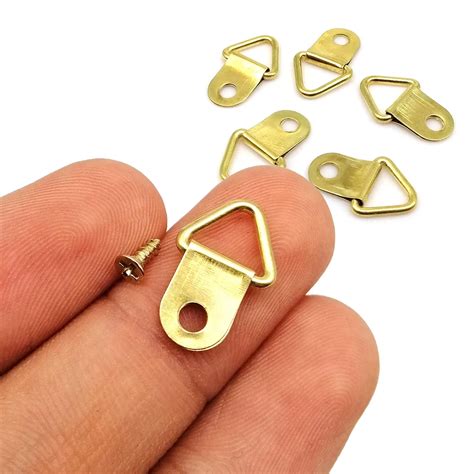 Best Deals Online 100pcs Gold D Ring Picture Hanger Hooks With Screws