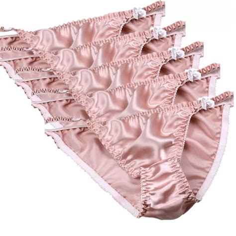 5 Pack Panties Womens 100 Silk Bikini Knickers Undies Thongs Wholesale