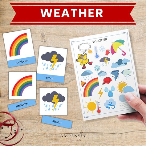 Weather Flashcards Printable Educational Learning Resources Etsy