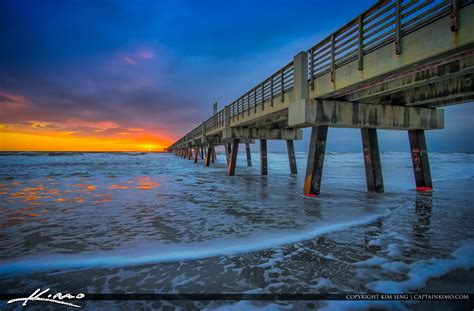 Jacksonville Beach Pier Sunrise Hdr Photography By Captain Kimo