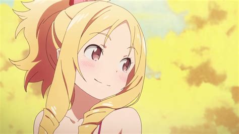 hình nền eromanga sensei elf yamada vàng anime cô gái bầu trời quang đãng mỉm cười