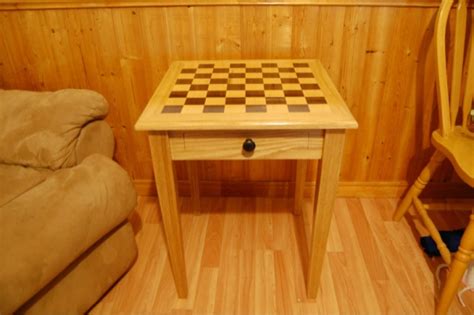 Wonderful and unique table that may be used as a chess board, side table, night stand, end table, game table, or for other ideas. Chess end table - Woodworking Talk - Woodworkers Forum