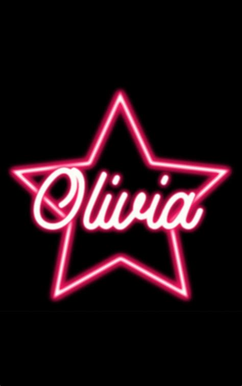 Olivia Name Decoration Neon Pink Star Baby Girl Olivia Signs