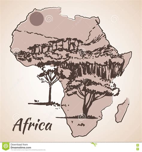 Maybe you would like to learn more about one of these? African View Sketch On Map. Stock Vector - Illustration of ...