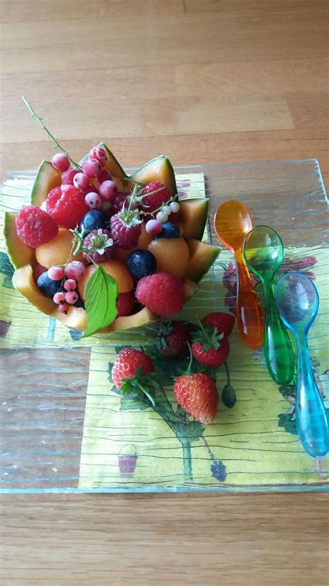 Salade De Fruits Melon Et Aux Fruits Rouges Salade De Fruits Fruits Fruits Rouges