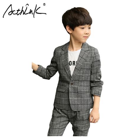 Acthink New Arrival 2pcs Boys Blazer Suit Boys Grey Formal Suit Teen