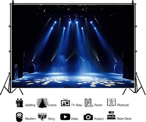 Buy Yeele 10x6 5ft Stage Spotlight Backdrop For Photography Blue Light