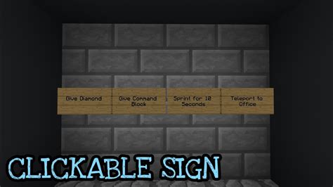 Clickable Sign Using Commands In Minecraft Bedrock Youtube