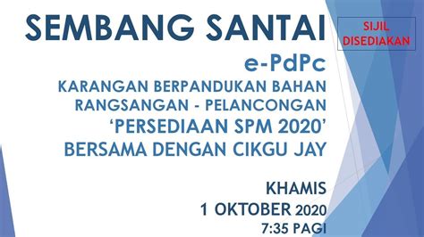 May 30, 2018 · contoh penulisan sasaran keberhasilan hem 1. KARANGAN BERPANDUKAN BAHAN RANGSANGAN - PELANCONGAN - YouTube