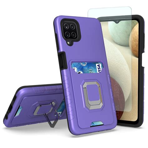 Tjs For Samsung Galaxy A12 Phone Case With Tempered Glass Screen