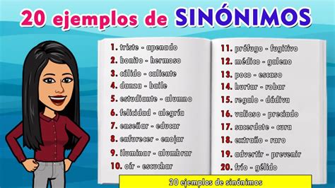 Ejemplos De Sin Nimos Examples Of Synonyms Youtube