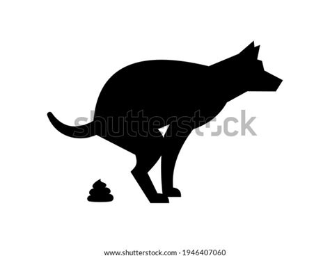 Poop Dog Silhouette Dog Pooping Sign Stock Illustration 1946407060