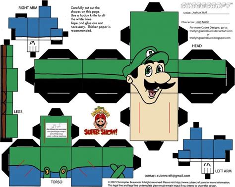 Printable Papercraft Luigi Printable Papercrafts Printable Papercrafts