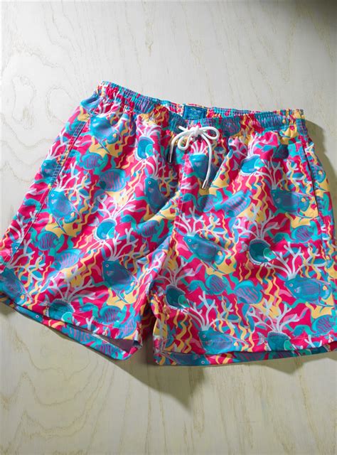 Coral Reef Printed Swim Trunks The Ben Silver Collection