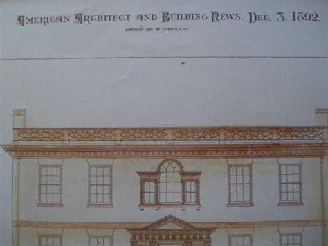 Details Of The Van Rensselaer Manor House Albany Ny 1892 Measured