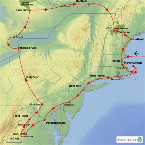 Stepmap Usa Rundreise Landkarte Für Usa