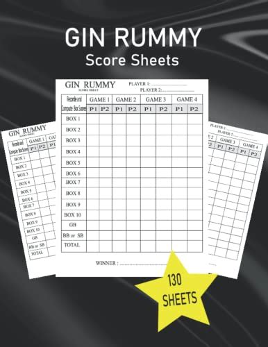 『gin Rummy Score Sheets Books 130 Pages Simple And Large Scorekeeping