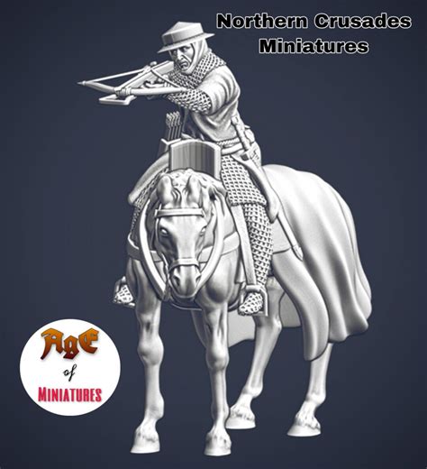 Mounted Crusader With Crossbow 172 28mm 32mm 135 54mm 75mm Resin Historical Northern