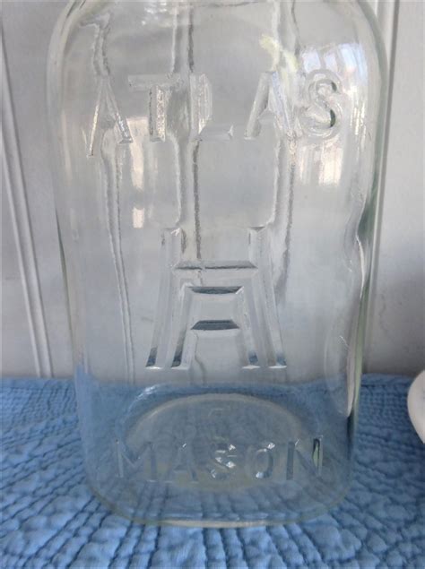 Vintage Hazel Atlas Mason Square Canning Jar Quart Original Clear S