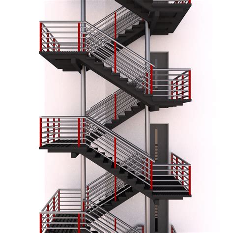 Fire Escape Metal Stairs 3d Model In Stair 3dexport