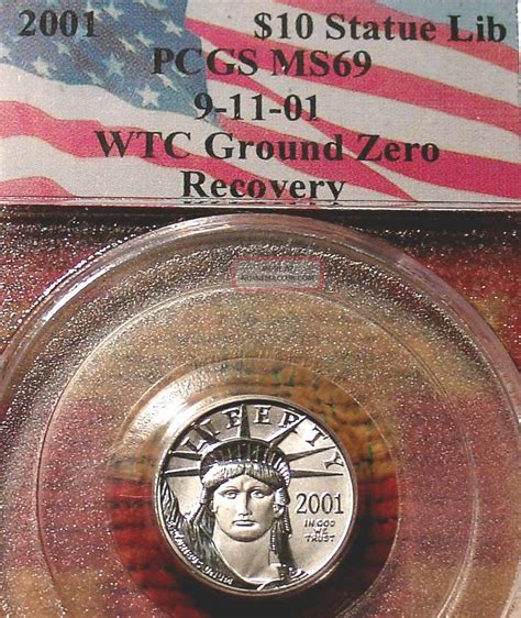 Rare 91101 Pcgs Ms69 2001 Us Platinum Eagle Wtc Recovery Coin Lk