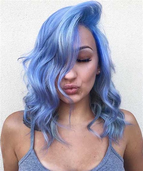 If you have cool skin tone pick hairstyles that are in medium brown hues and with blonde highlights. Eye-Catching Blue Hair Color Ideas on Short Hair | Short ...