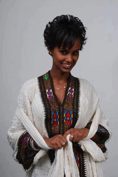 Habesha Woman In Her Traditional Hand Embroidered Telefe Dress