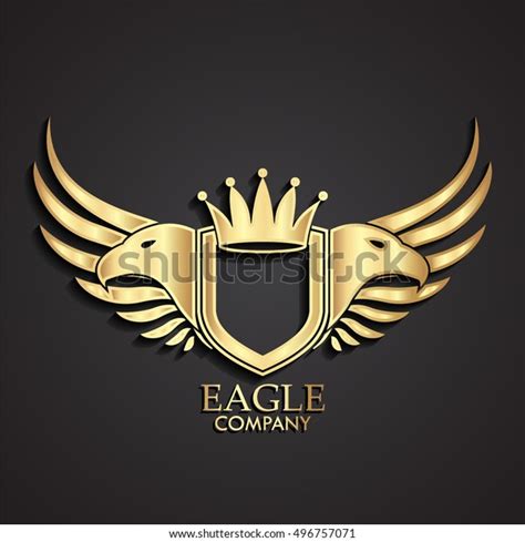 3d Golden Eagle Heraldry Logo Stock Vector Royalty Free 496757071