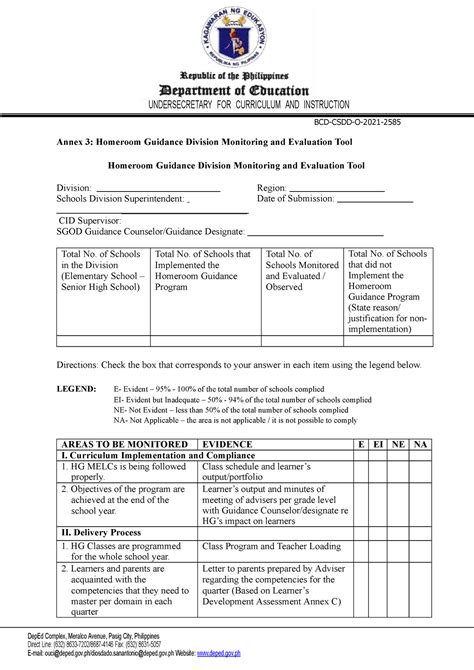 Annex 3 Hgp For References Annex 3 Homeroom Guidance Division