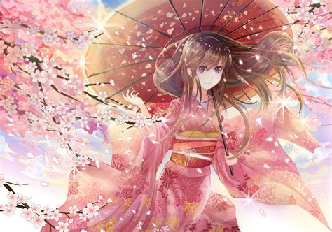 Images Of Anime Girl Kimono Umbrella