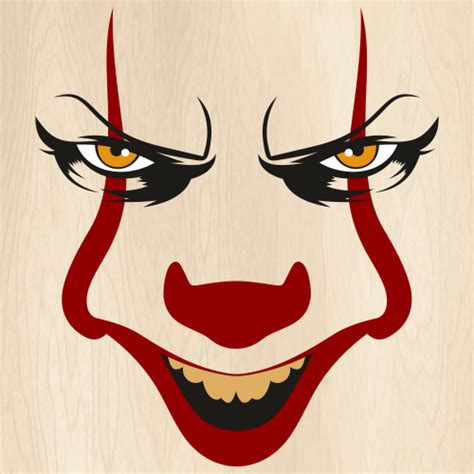 Pennywise Face Svg It Movie Png Clown Pennywise Mask Vector File
