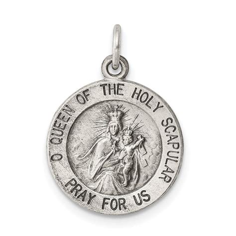 Sterling Silver Queen Of The Holy Scapular Medal Jewelry Shopping