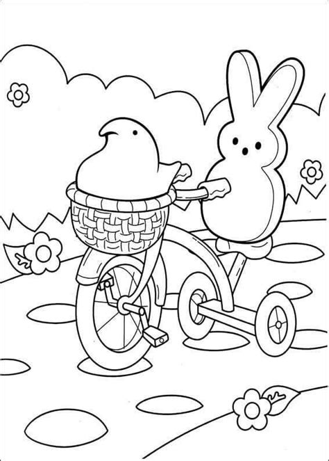Free Peeps Coloring Pages Printable Pdf Coloringfolder Bunny Coloring Pages Coloring