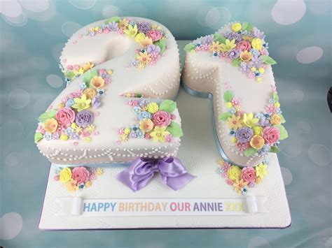 Pretty Pastel Flowers 21st Birthday Cake - Mel's Amazing Cakes