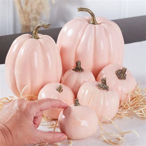 Assorted Artificial Pink Pumpkins Pumpkins Fall And Thanksgiving