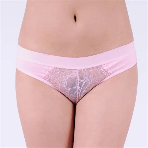 Sheer Laced Cotton Bikini Brief Pants Sexy Women Underwear Underpants Stretched Lady Panties