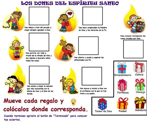 Ejercicio Interactivo De Los Dones Del Esp Ritu Santo Online Activities
