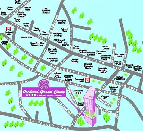 Orchard Road Map Orchard Road De Singapour De La Carte République De