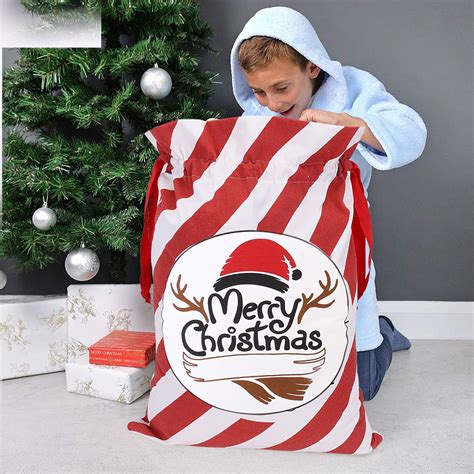 1 20pc Large Drawstring Santa Sack Personalized Jumbo Santa T Bags