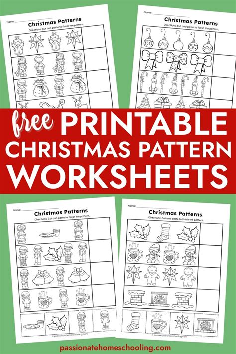 Printable Christmas Pattern Worksheets — Passionate Homeschooling