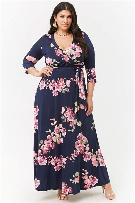 Plus Size Floral Surplice Maxi Dress In 2019 Boho Dress Plus Size