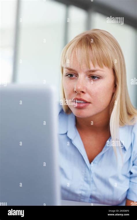Woman Busy Preparing Her Presentation Portrait Of Serious Business