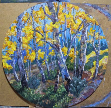 Golden Trees My Oil Painting On Hardboard Gag
