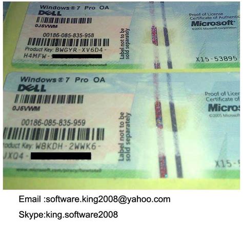 Original Windows 7 Professional Key License Coa Sticker Label Windows