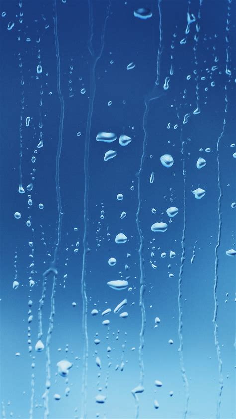 Fresh Blue Rain The Drops Nature Raindrops Real Storm Water