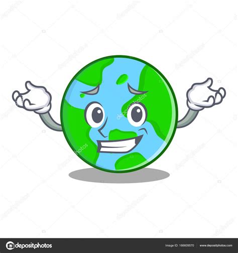 Mundo sonriente personaje mundo de dibujos animados vector, gráfico