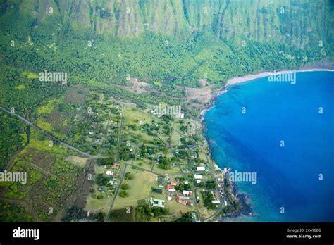 An Aerial View Of The Town Of Kalaupapa On The Kalaupapa Peninsula
