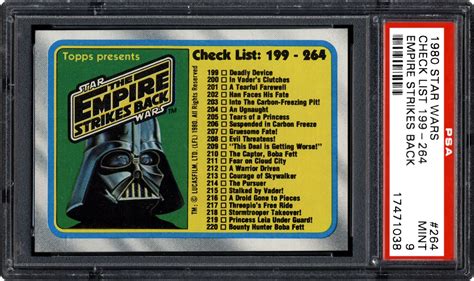 1980 Topps Empire Strikes Back Check List 199 264 Psa Cardfacts®