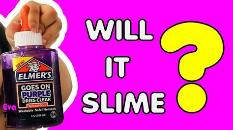 How To Make Slime With Elmers Goes On Purple Dries Clear Glue Youtube