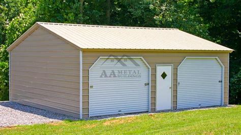 24x30 Vertical Roof Metal Garage Strong Durable Garages With Endless
